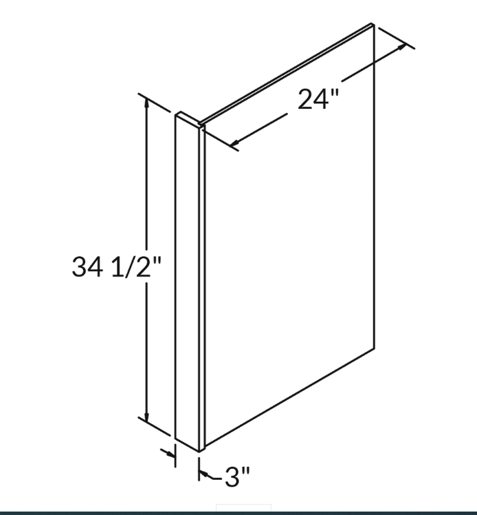 DWPNL - Dishwasher Panel 1.5"W x 24"L x 34.5"H