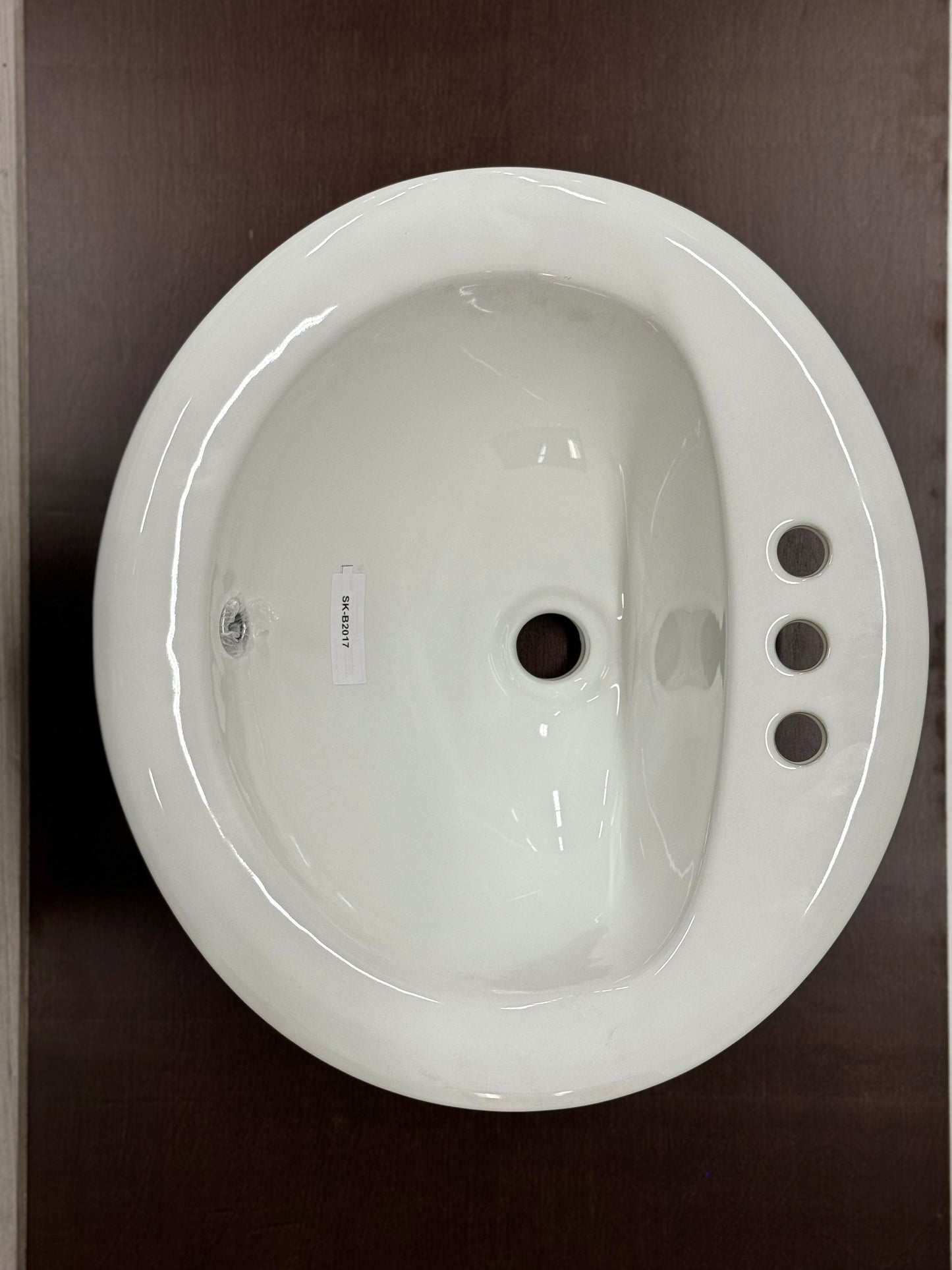 Oval Ceramic Top Mount Single Bowl Bathroom / Vanity Sink