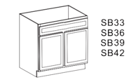 SB33 - Sink Base Cabinet 33"W (No Shelves | No Drawers)